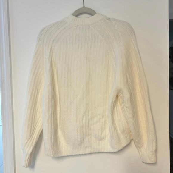 NWT Madewell Ribbed Cotton-Blend Sweater In Winter White Size XS - Picture 6 of 6